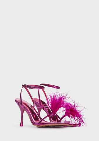 Pink Prancy Fluffy Heels