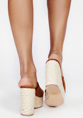 Tan Picnic Dates Platform Sandals