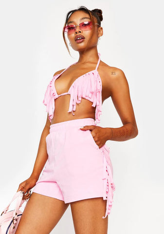 Sweeter Things Fringe Shorts Set