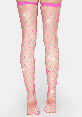 Pixie In The Rough Rhinestone Fishnet Tights