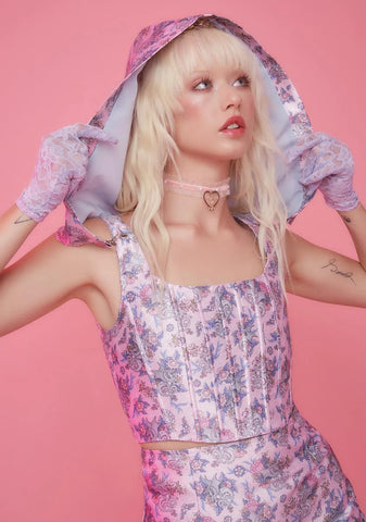 Are We Human Hooded Corset Top