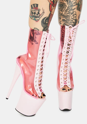 Pink Flamingo-800-34 Lace Up Heels