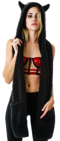 Lucifur the Kitty Scarf Hoodie