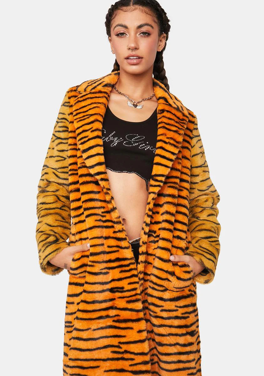 Tiger Faux Fur Coat