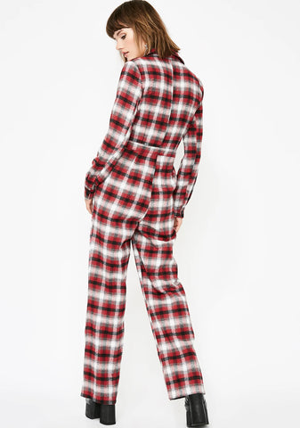 Cozy Daze Plaid Jumpsuit