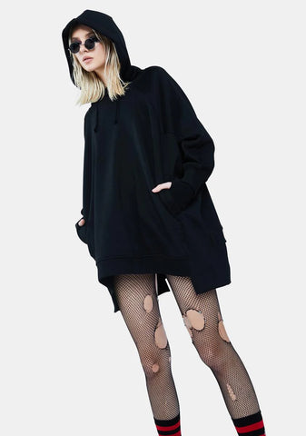 Deathly Wishes Oversized Hoodie Dress
