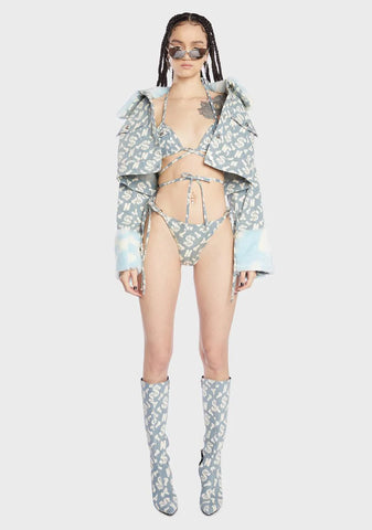 Monogram Denim Bra Top