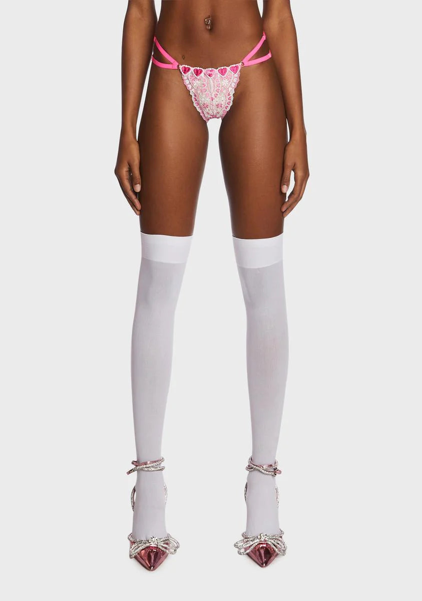 Heartbreaker Embroidered Thong