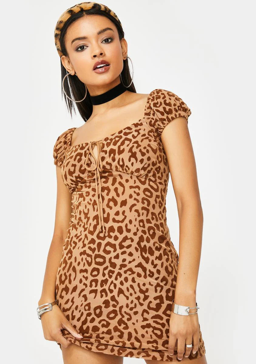 Tan Leopard Gala Dress
