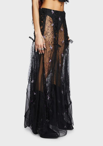 Myth In Bloom Lace Skirt