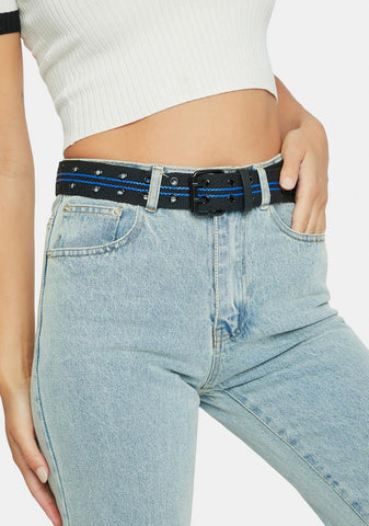 Royal Ride Fast Striped Canvas Belt