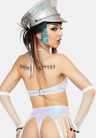 Ice Sequin Fringe Garter Belt