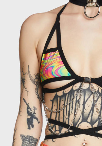 All The Glow Cage Chain Top