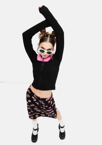 Caught On Camera Zip-Up Sweater