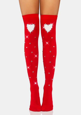 Virtual Kiss Thigh High Socks