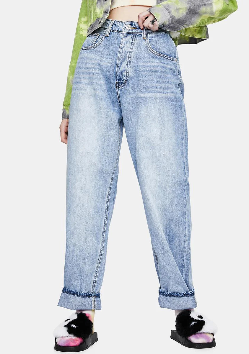 Light Wash Baggy Boyfriend Jeans