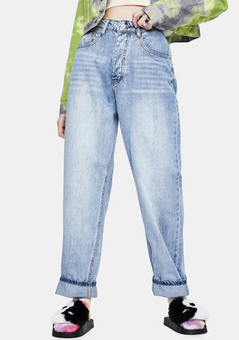Light Wash Baggy Boyfriend Jeans