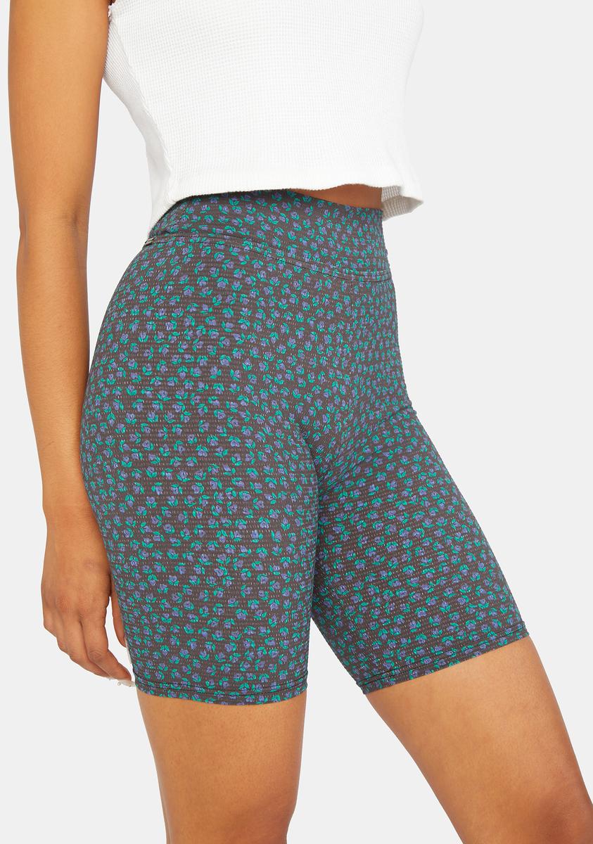 Royal Bloom Bike Shorts