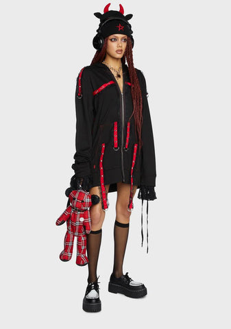 Midnight Zip-Up Strap Hoodie