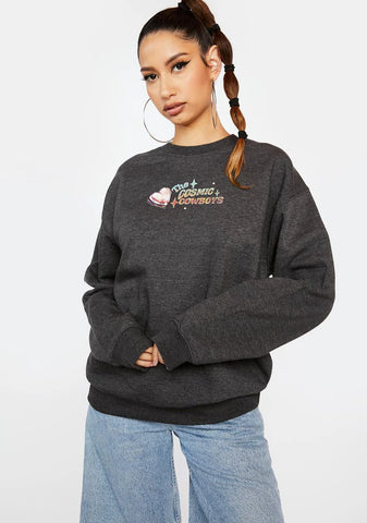 Cosmic Cowboys Graphic Crewneck Sweatshirt