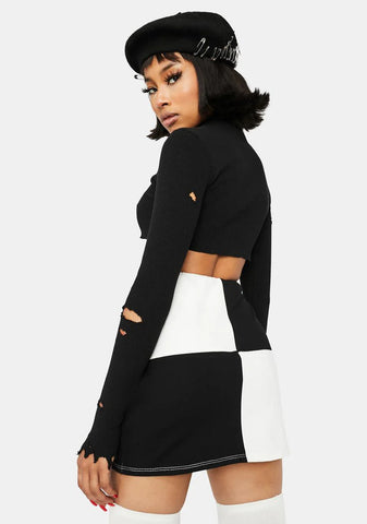 And Checkmate Bodycon Mini Skirt