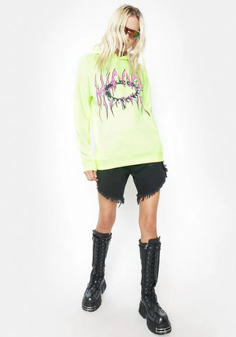 Spiked Choker Hoodie