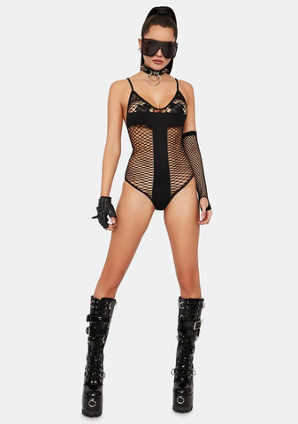 Moving Fast Fishnet Teddy