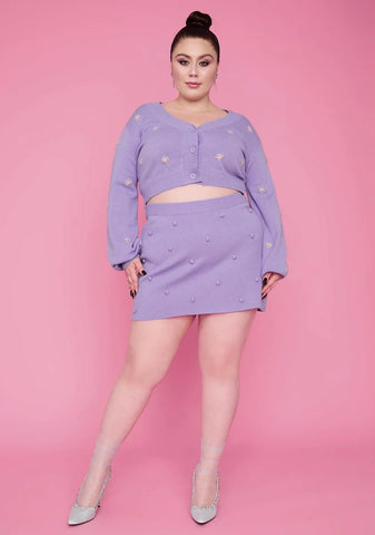 Plus After The Show Rosette Crop Cardigan