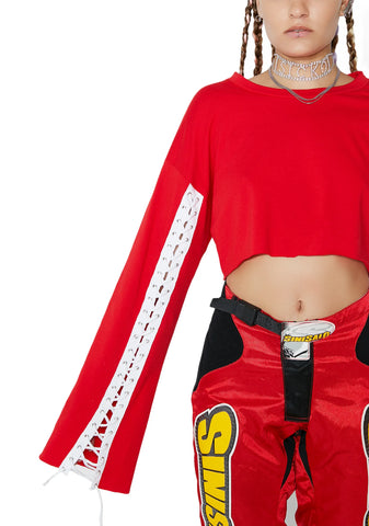 Finish Line Lace-Up Sweatshirt