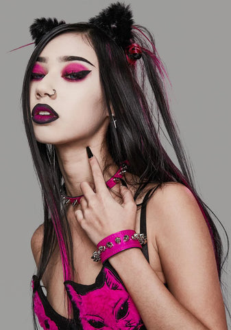 Hot Pink Spike Stud Bracelet