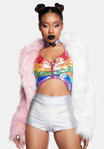 Night Glam Metallic Booty Shorts