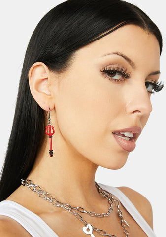 Fierce Fight Pitchfork Earrings