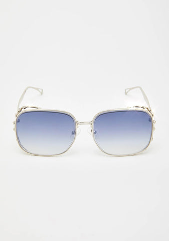 Platinum Ridin' Around Dipped Oversized Sunglasses