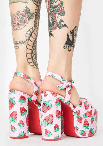 Strawberry Fields Platform Heels