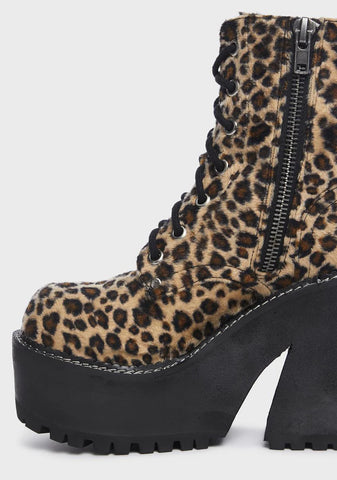 Wide Fit Catty Animal Behavior Platform Boots