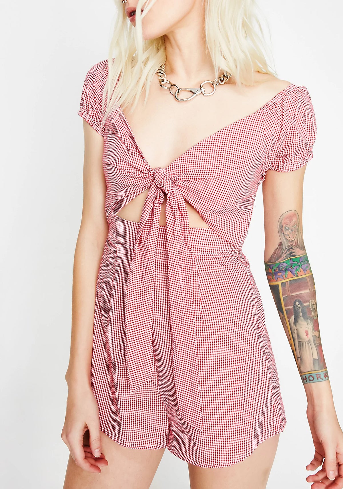 Cry Wolf Gingham Romper