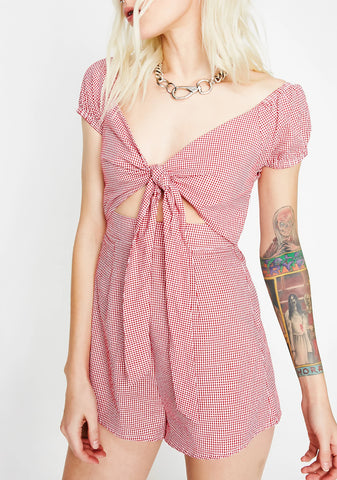 Cry Wolf Gingham Romper