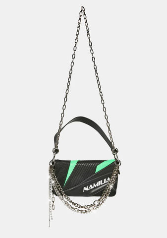 Green Moto Shoulder Bag