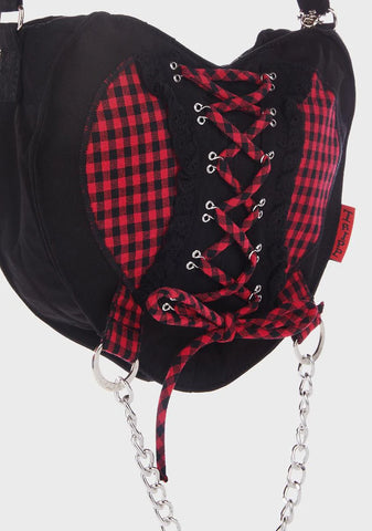 Black And Red Bo Peep Heart Bag