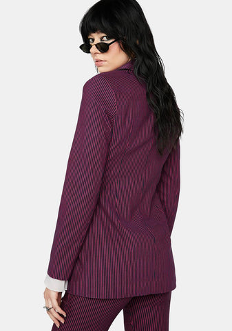 Feeling The Blues Striped Blazer