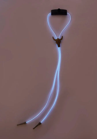 White Light Up Bolo Tie