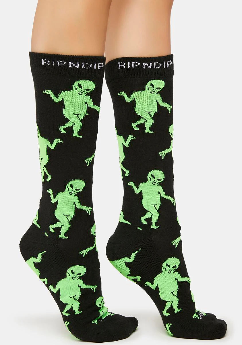 Alien Dance Party Crew Socks