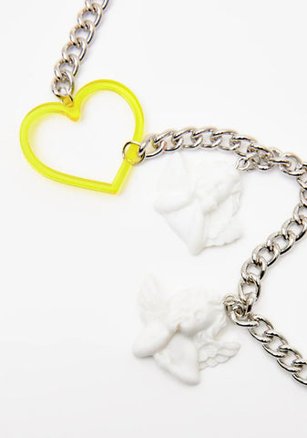 Angelic Babe Heart Chain Necklace