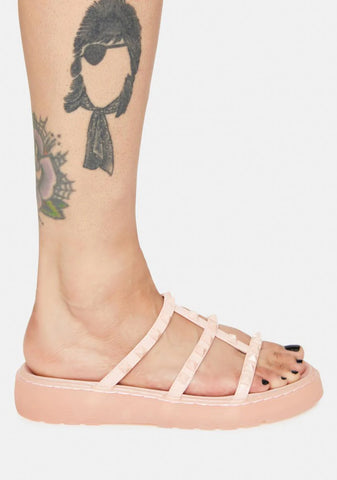 Blush In A Mood Studded Slides
