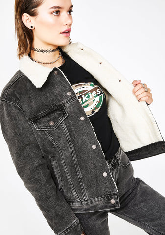 Fade To Black Ex Boyfriend Sherpa Trucker Jacket