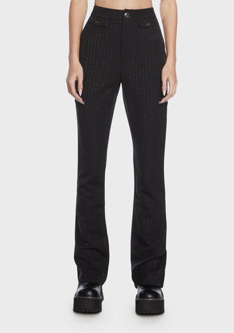 Pinstripe Flared Pants