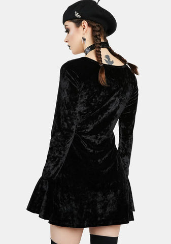 Mourning The Light Velvet Dress - Purple