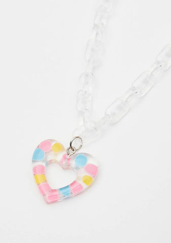 Blush Filled With Love Clear Chain Necklace