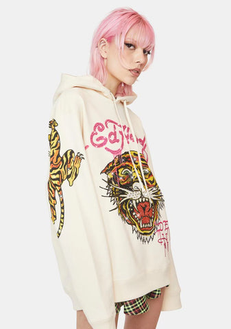 Ivory Fancy Tiger Hoodie