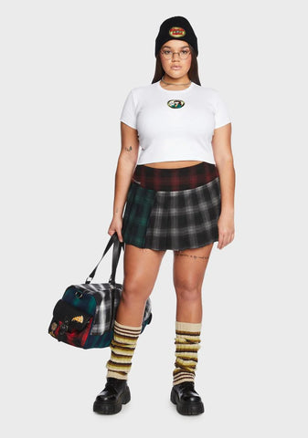 Plus 90s Cynic Plaid Mini Skirt